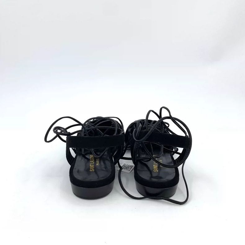 Saint Laurent Paris Saint Laurent Paris Black pointed strap flat sandals Size US 7 / IT 37 - 4 Thumbnail