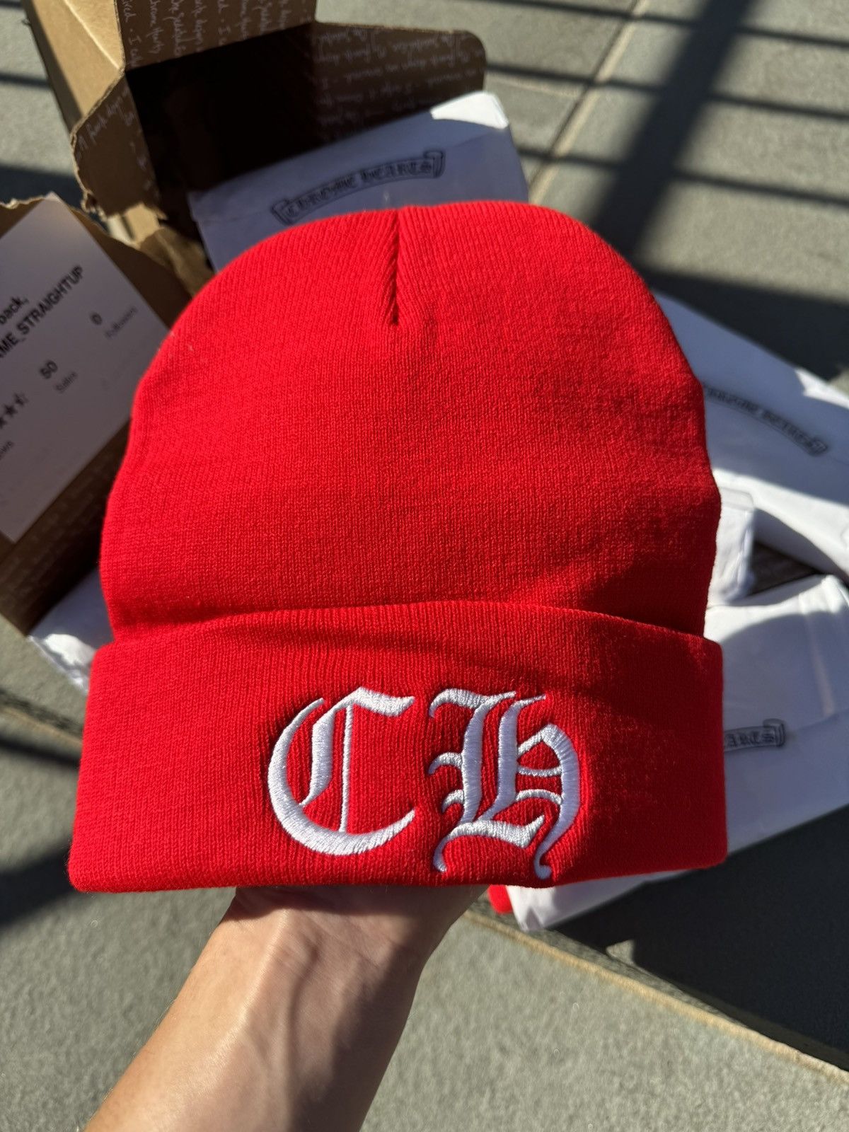 Chrome Hearts Chrome Hearts Red CH Beanie 🔴 Red BN 🔴 Size ONE SIZE - 1 Thumbnail