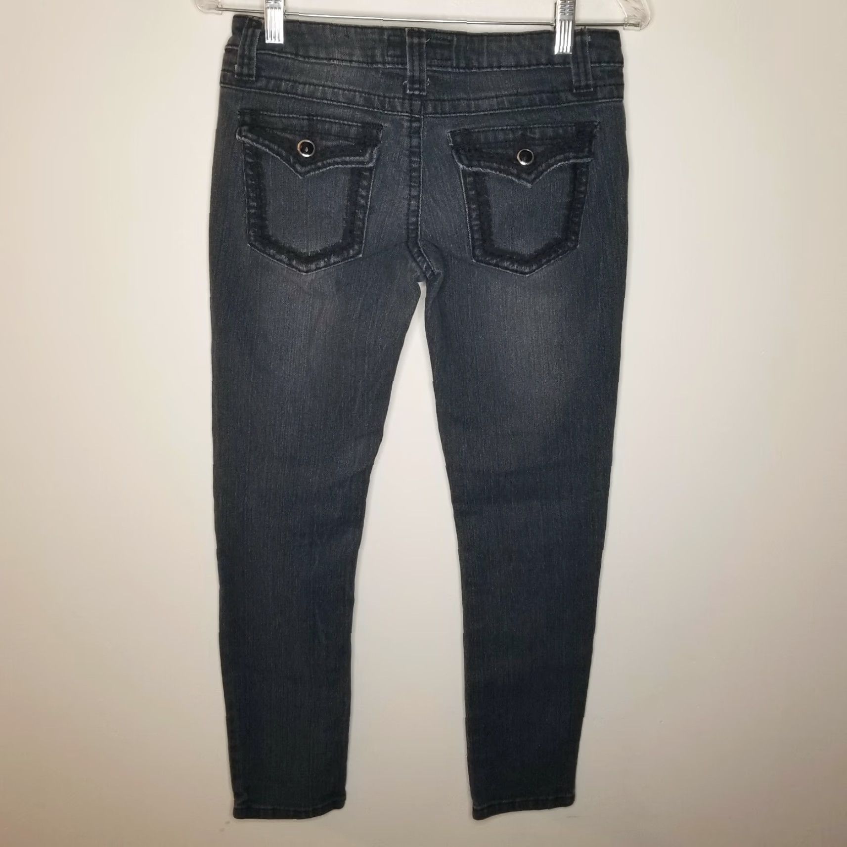 Vintage Eighty Eight Jeans Women Size 7 Skinny Distressed Black Womens Size 28" / US 6 / IT 42 - 4 Thumbnail
