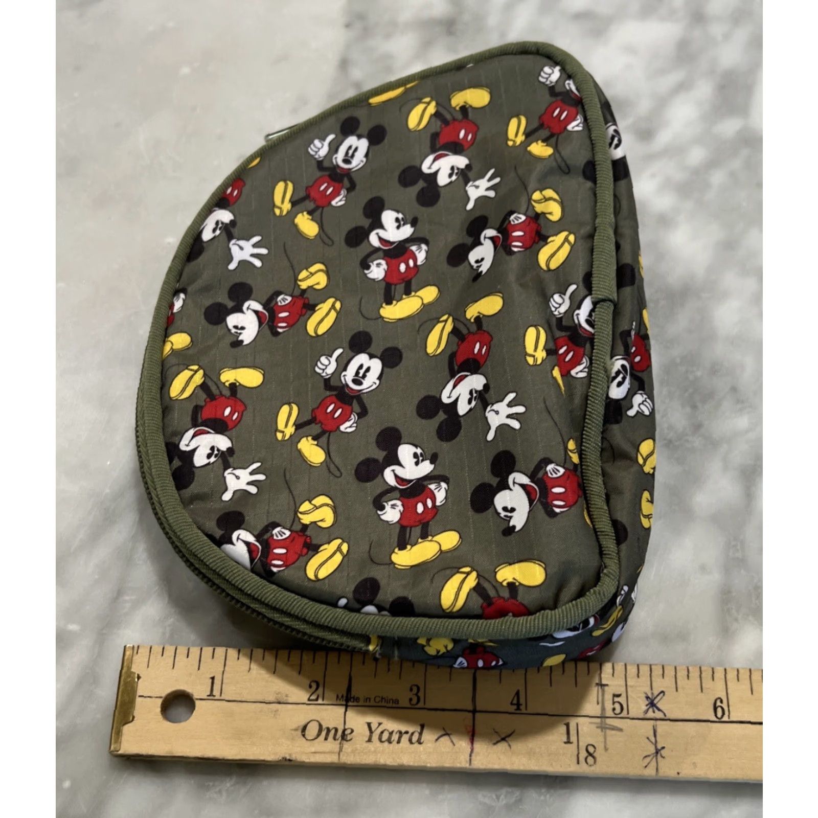 Disney Disney Mickey Mouse Travel Purse With Make Up Bag Pouch Olive Green All Over Size ONE SIZE - 7 Thumbnail