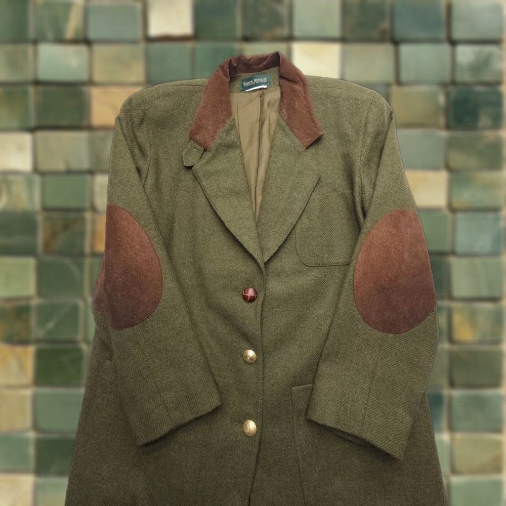Vintage VINTAGE harvé benard Blazer Womens 14 Green Wool Elbow Patches Benard Holtzman 90s Army 80s Classic Jacket Coat Full Set of Keywords? Size XL / US 12-14 / IT 48-50 - 1 Thumbnail