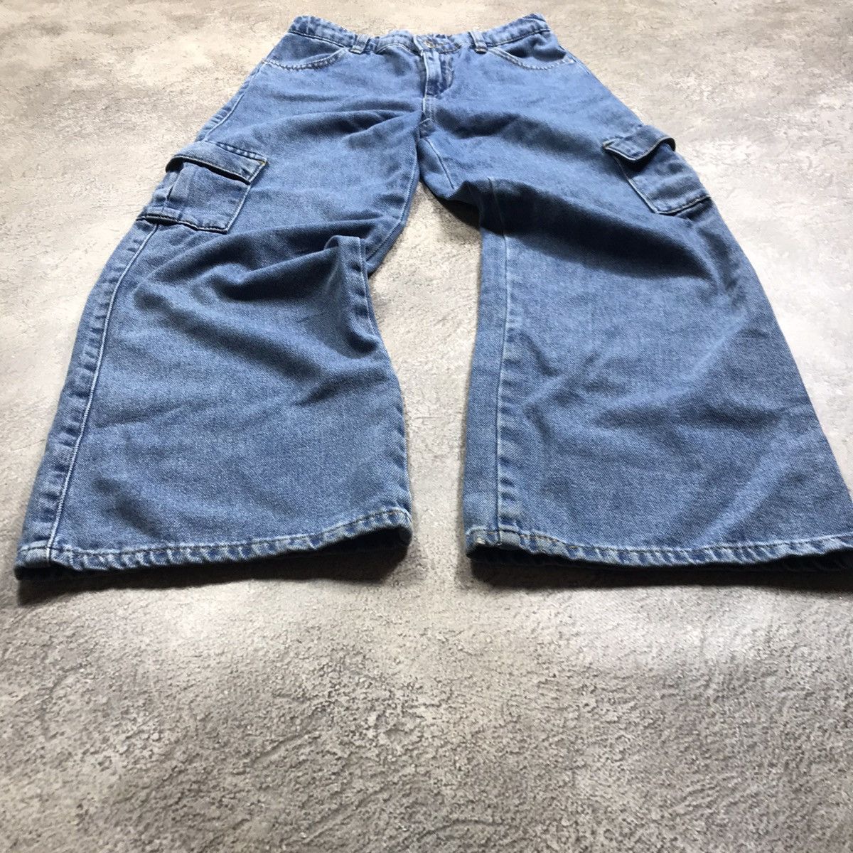 Vintage Vintage 90s Baggy Cargo Jeans Washed Blue Skate Streetwear 2 Size 26" / US 2 / IT 38 - 1 Thumbnail