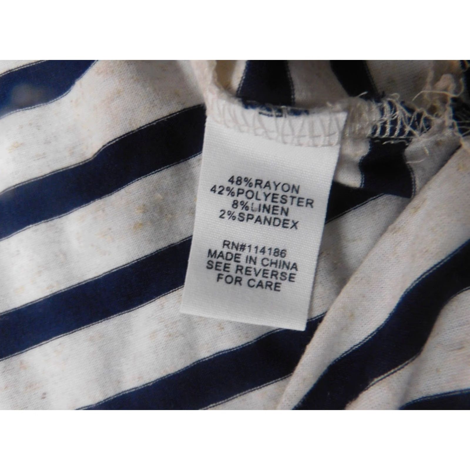 Vintage 89th & Madison Womens Blouse Short Sleeve Crew Neck Pullover Blue Striped S Small Regular Stretch Button Casual Vintage: No Size S / US 4 / IT 40 - 6 Thumbnail