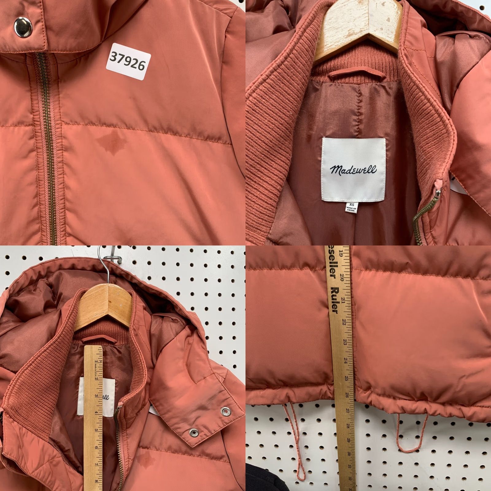 Madewell Madewell Down Puffer Jacket Womens Hooded Heavyweight Peach Pink XS Size XS / US 0-2 / IT 36-38 - 8 Thumbnail