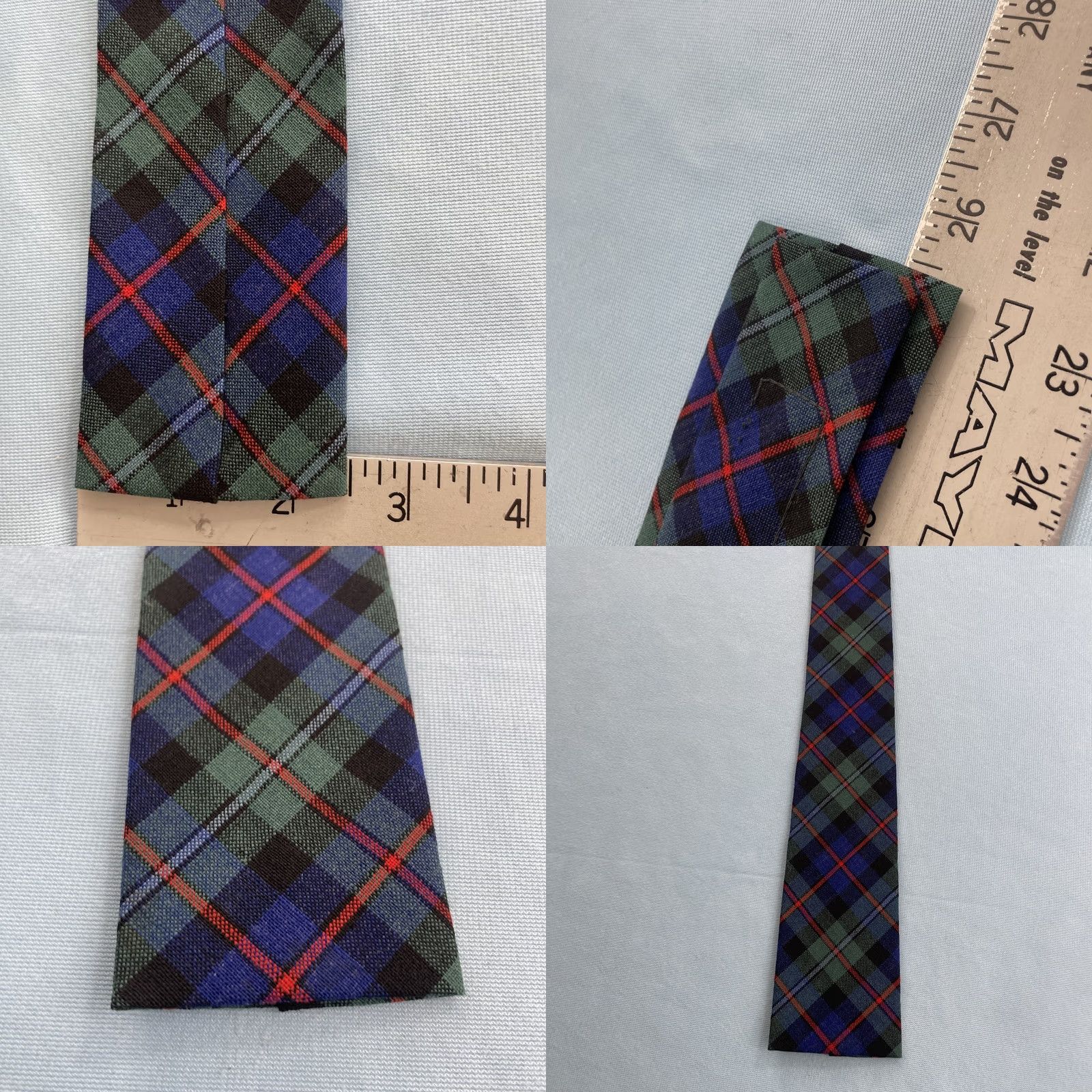 Vintage VINTAGE Melbrooke Tie Tartan Plaid Green Virgin Wool 2.5x51 Neckwear Mens Cap Capsule Necktie 50s Distinctive Square End Size ONE SIZE - 8 Thumbnail
