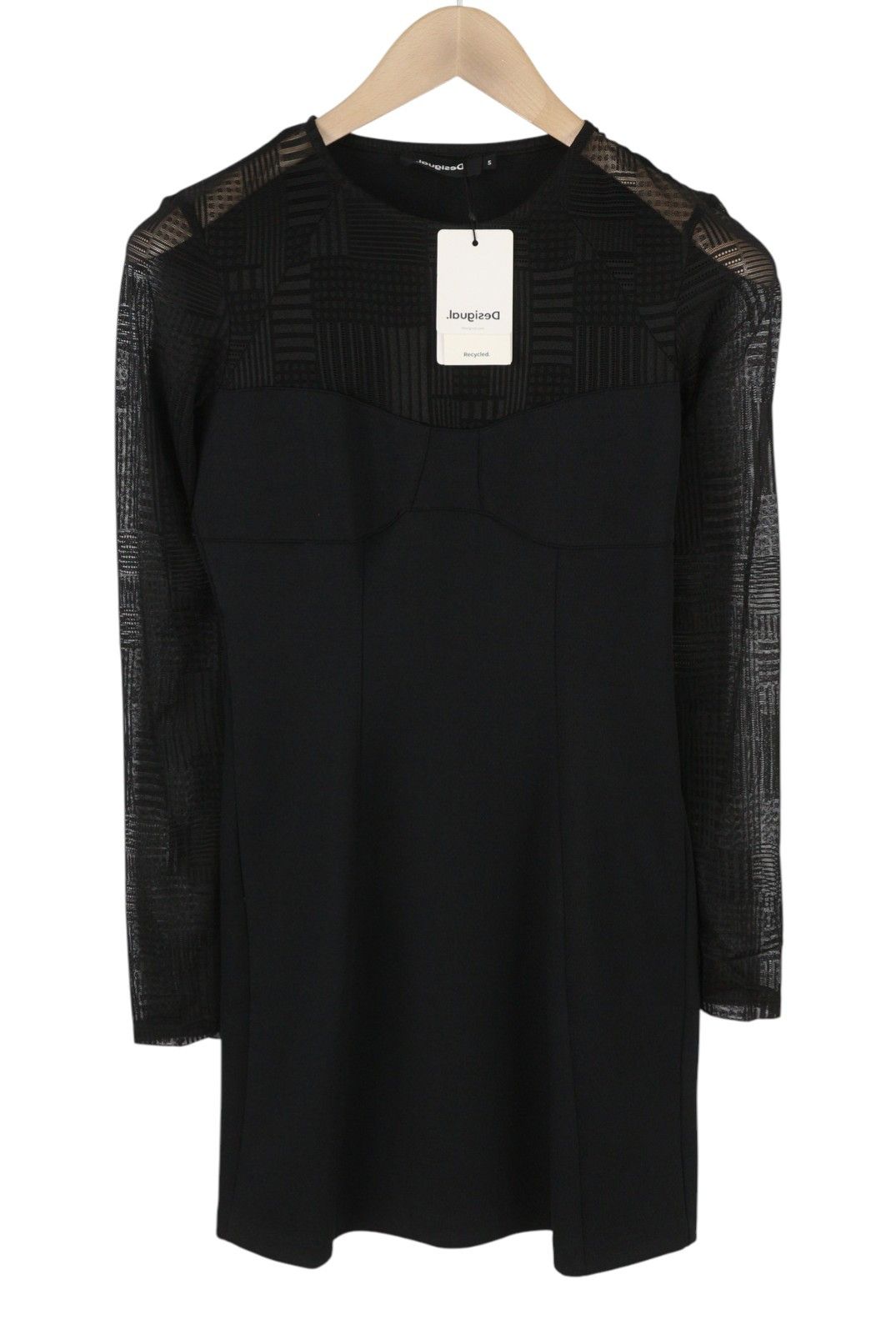 NIGHT S Black Sheer Long Sleeve Mini Dress 89024