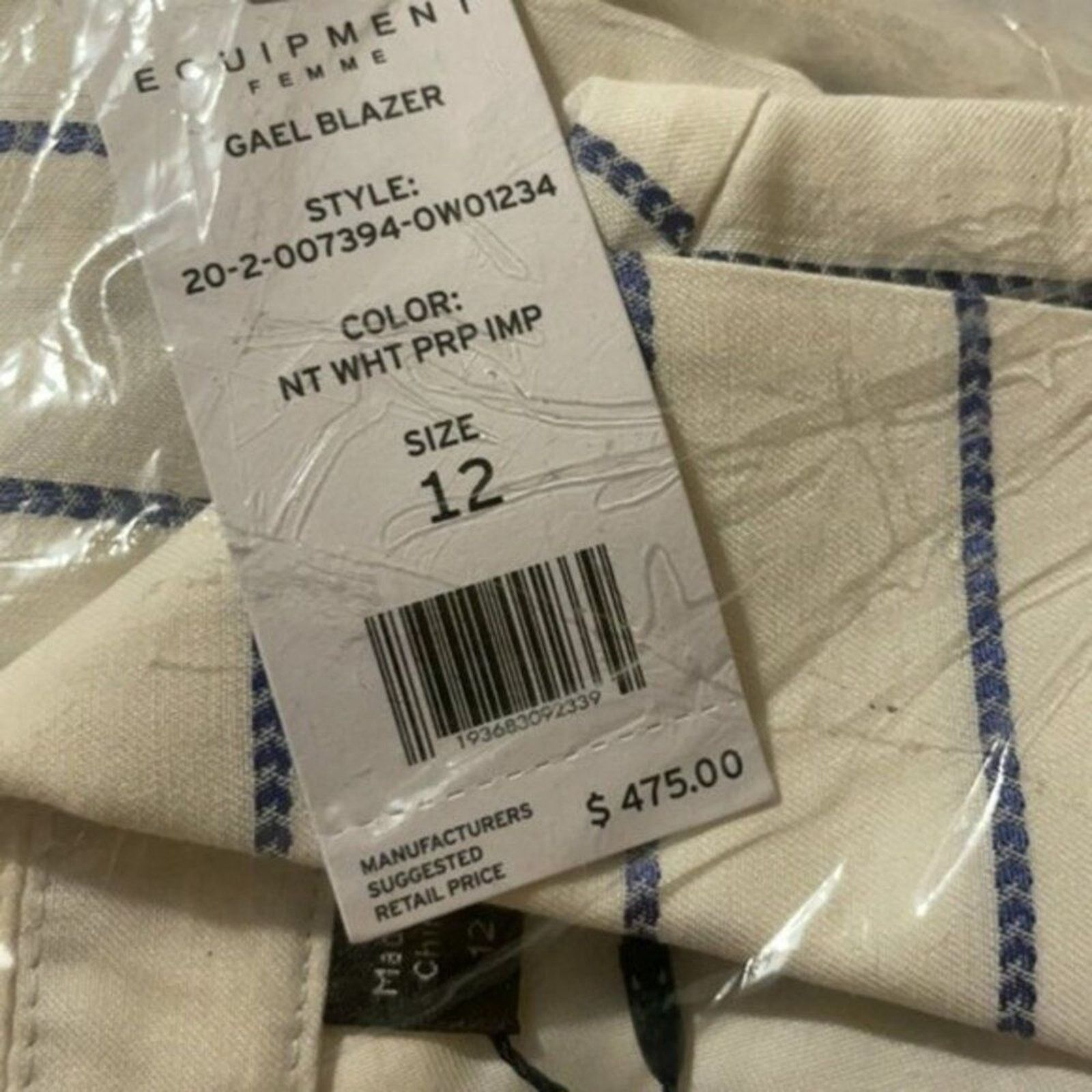 Equipment Equipment Gael Double Breasted Stripe Print Blazer white Size XL / US 12-14 / IT 48-50 - 6 Thumbnail