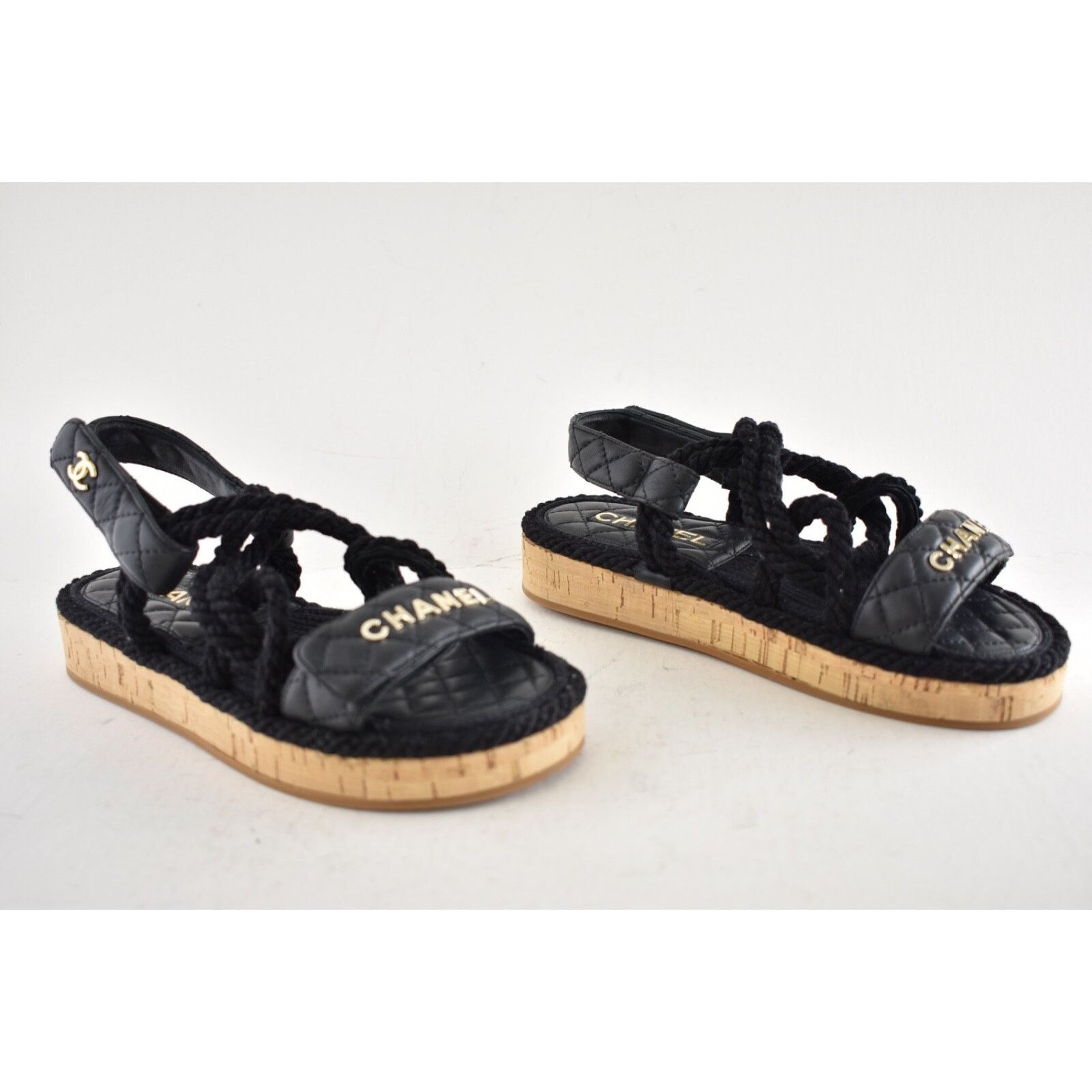 Chanel Chanel REV Black Gold Cord Rope CC Quilted Mule Ankle Size US 6 / IT 36 - 5 Thumbnail
