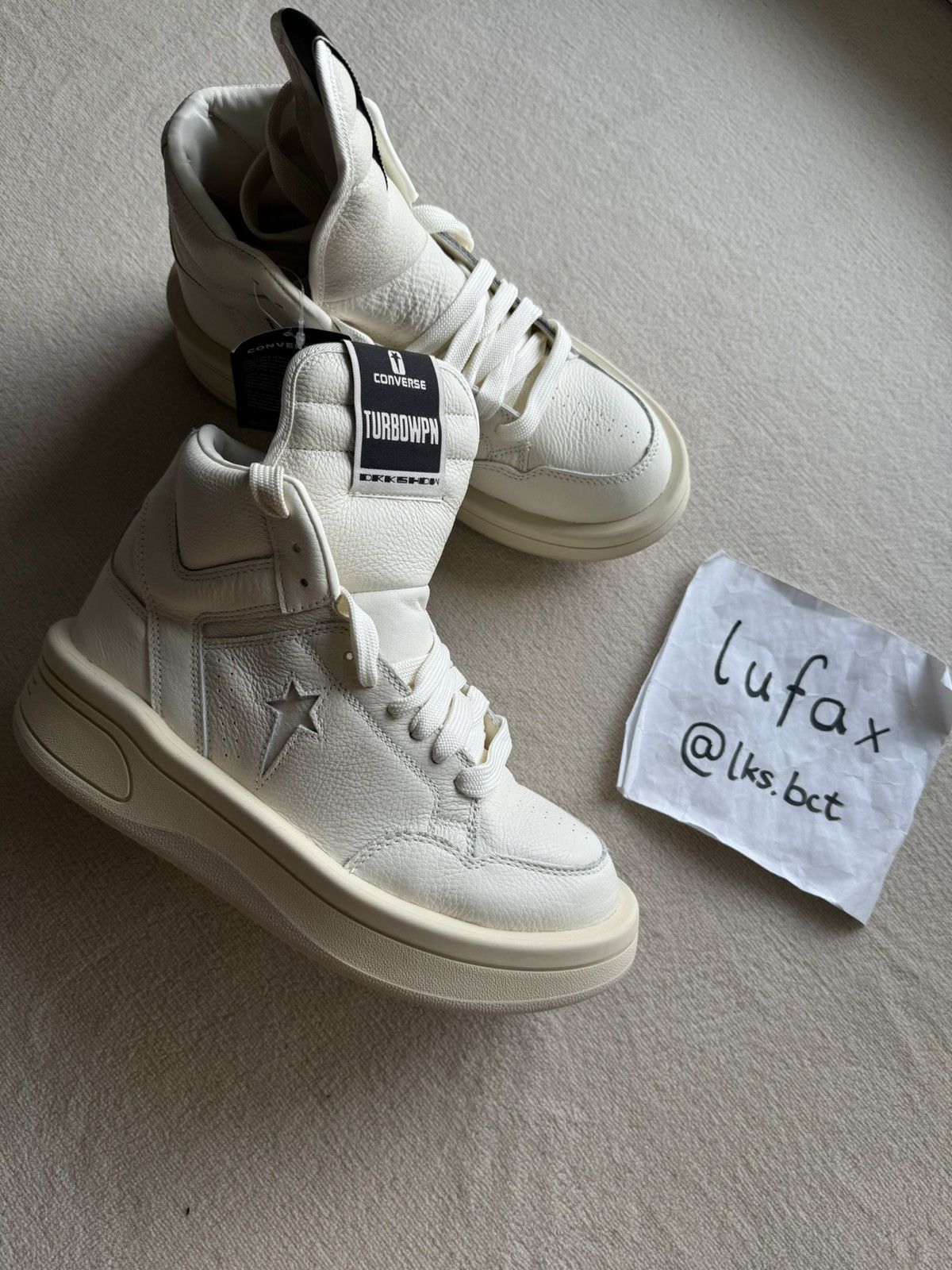 Converse × Rick Owens Drkshdw NEW | TURBOWPN DRKSHDW X CONVERSE WOMENS WHITE/MILK Size US 10 / IT 40 - 1 Thumbnail
