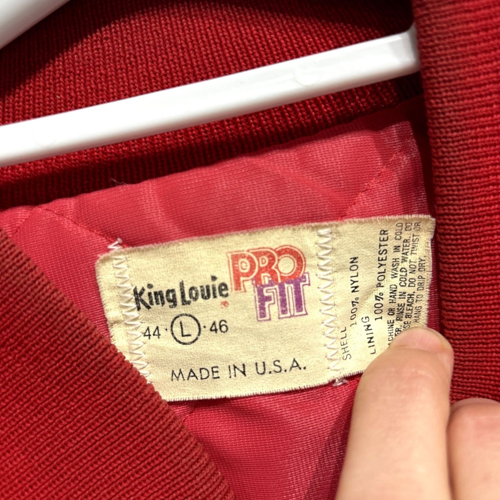 Vintage VINTAGE King Louie NHRA Jolly Rancher Racing Red Satin Snap Jacket Mens Size L VTG Satin Embroidered Varsity Jacket Racing USA Made Size US L / EU 52-54 / 3 - 4 Thumbnail