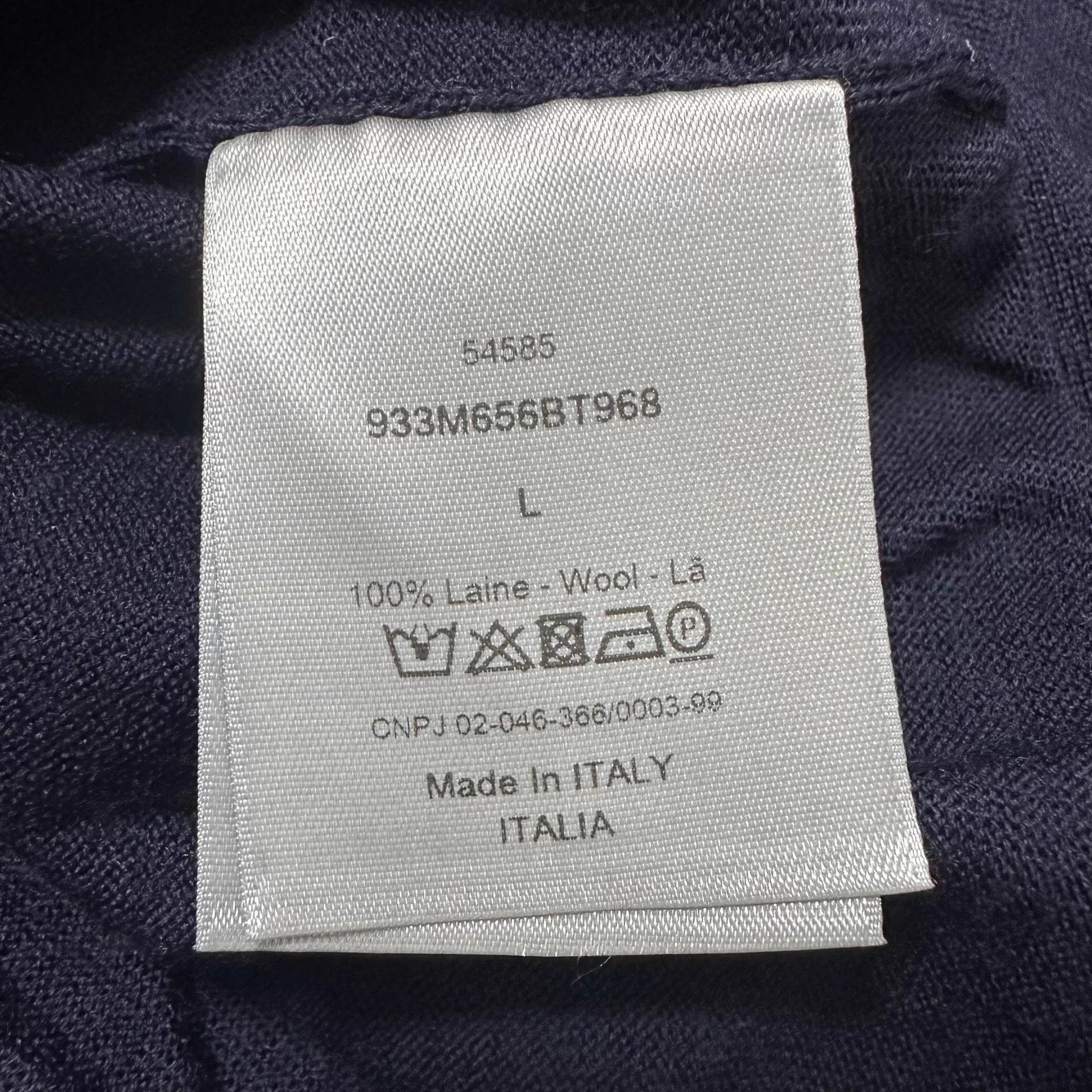 Dior Dior Navy Blue 100% Wool Collared Bee Sweater L Size US L / EU 52-54 / 3 - 5 Thumbnail