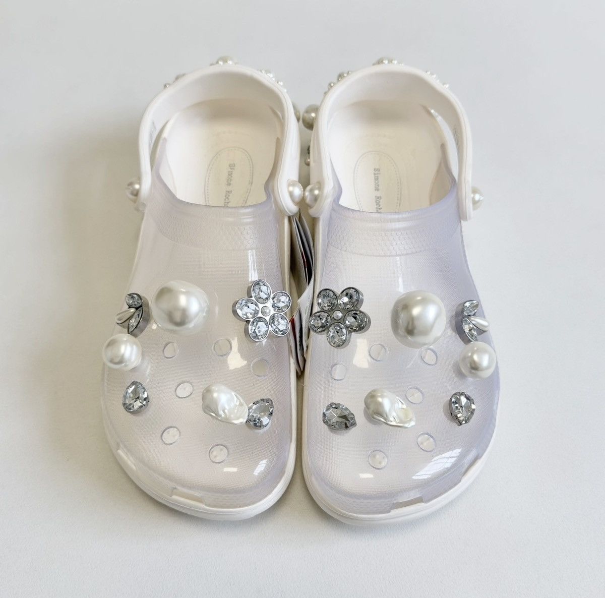 Classic Clogs Clear White Pearl Charms