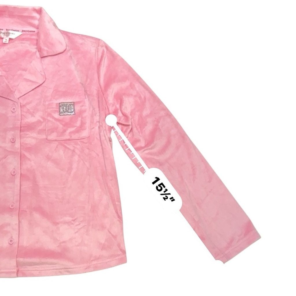 Juicy Couture JUICY Couture Pink Velour Pajama Top SZ M Size M / US 6-8 / IT 42-44 - 10 Thumbnail