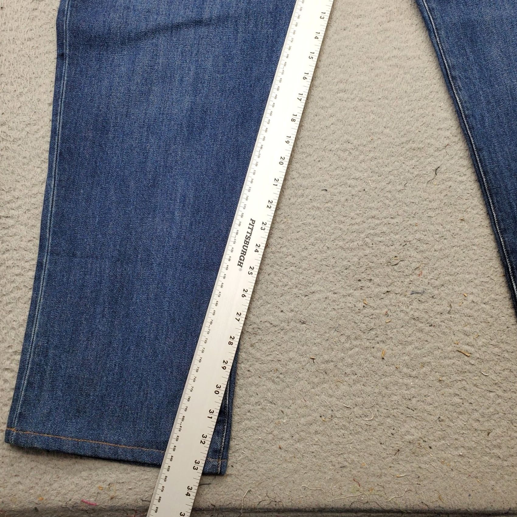 Lands' End Lands' End Jeans Mens 46 Blue Denim Straight Leg Square Rigger High Waist 100% Cotton Regular Inseam 33.25" WWжин Size US 30 / EU 46 - 4 Thumbnail