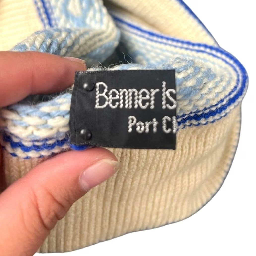 Vintage VINTAGE Benner Island Wool Nordic Snowflake Heavy Winter Hat Mens Beanie One Size White Size ONE SIZE - 3 Thumbnail