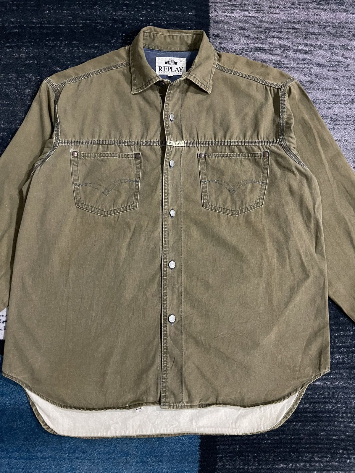 Replay × Vintage Vintage Replay Italy Longsleeve Button Shirt Size US XL / EU 56 / 4 - 5 Thumbnail