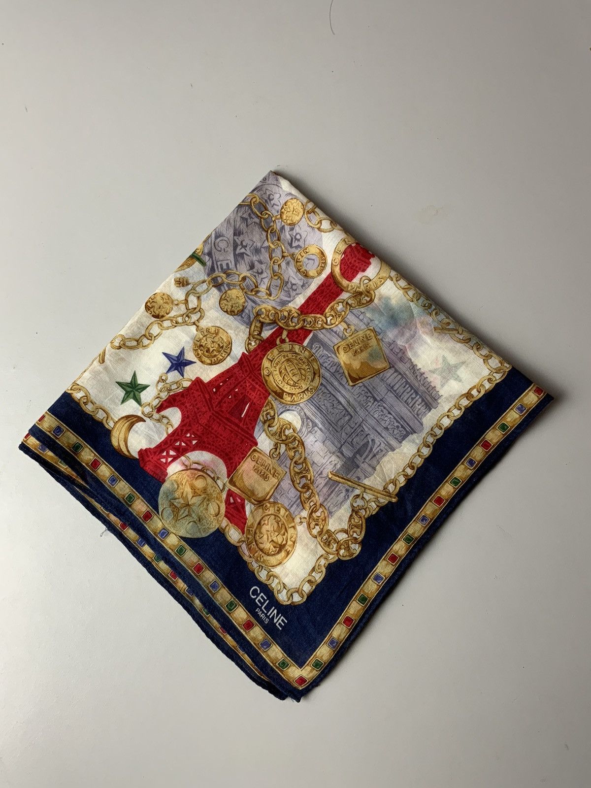 Celine Vintage Celine Paris Monogram Fade Bandana Handkercheif Size ONE SIZE - 3 Thumbnail