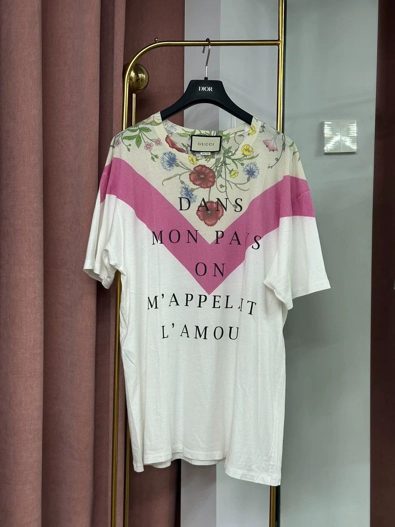 Gucci Gucci White Floral Print Short Sleeve T-shirt - dmc Size US S / EU 44-46 / 1 - 1 Thumbnail