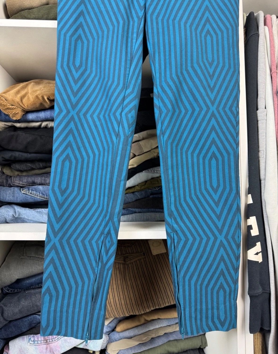 Issey Miyake Issey Miyake Women's Geometric Print Pants Trousers Size 3 Size 27" / US 4 / IT 40 - 10 Thumbnail