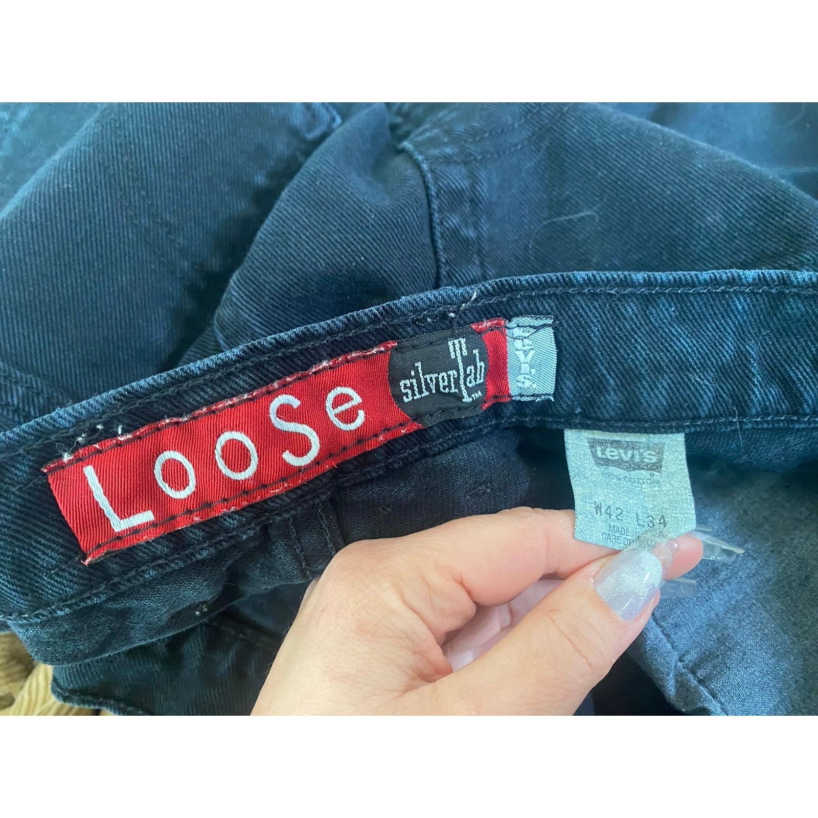 Levi's Levis 90s Silvertab Loose Tapered Blue Jeans 42x34 (40x34) * Size US 42 / EU 58 - 2 Thumbnail