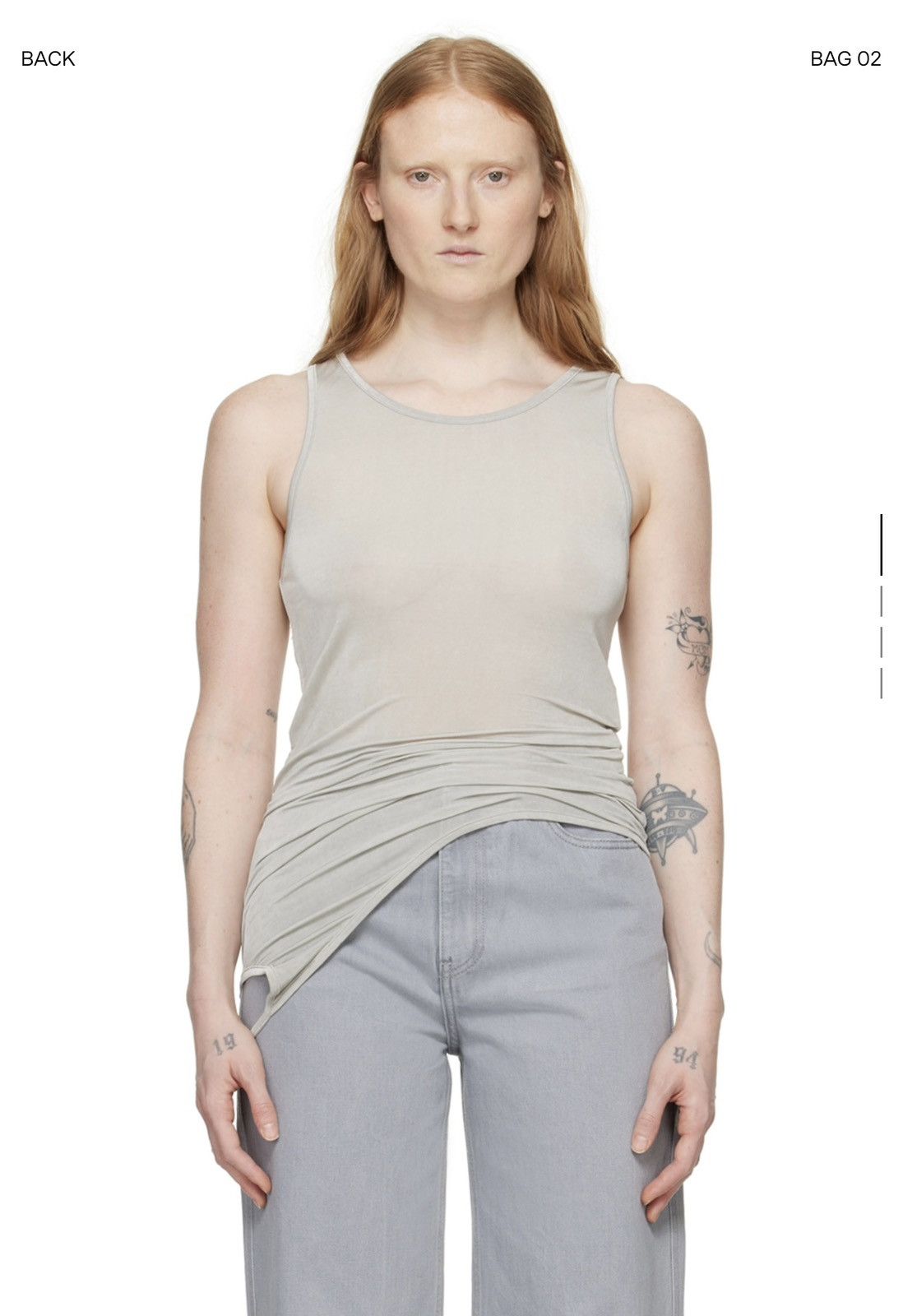 AMOMENTO Amomento grey sheer tank top fold over Size S / US 4 / IT 40 - 1 Thumbnail