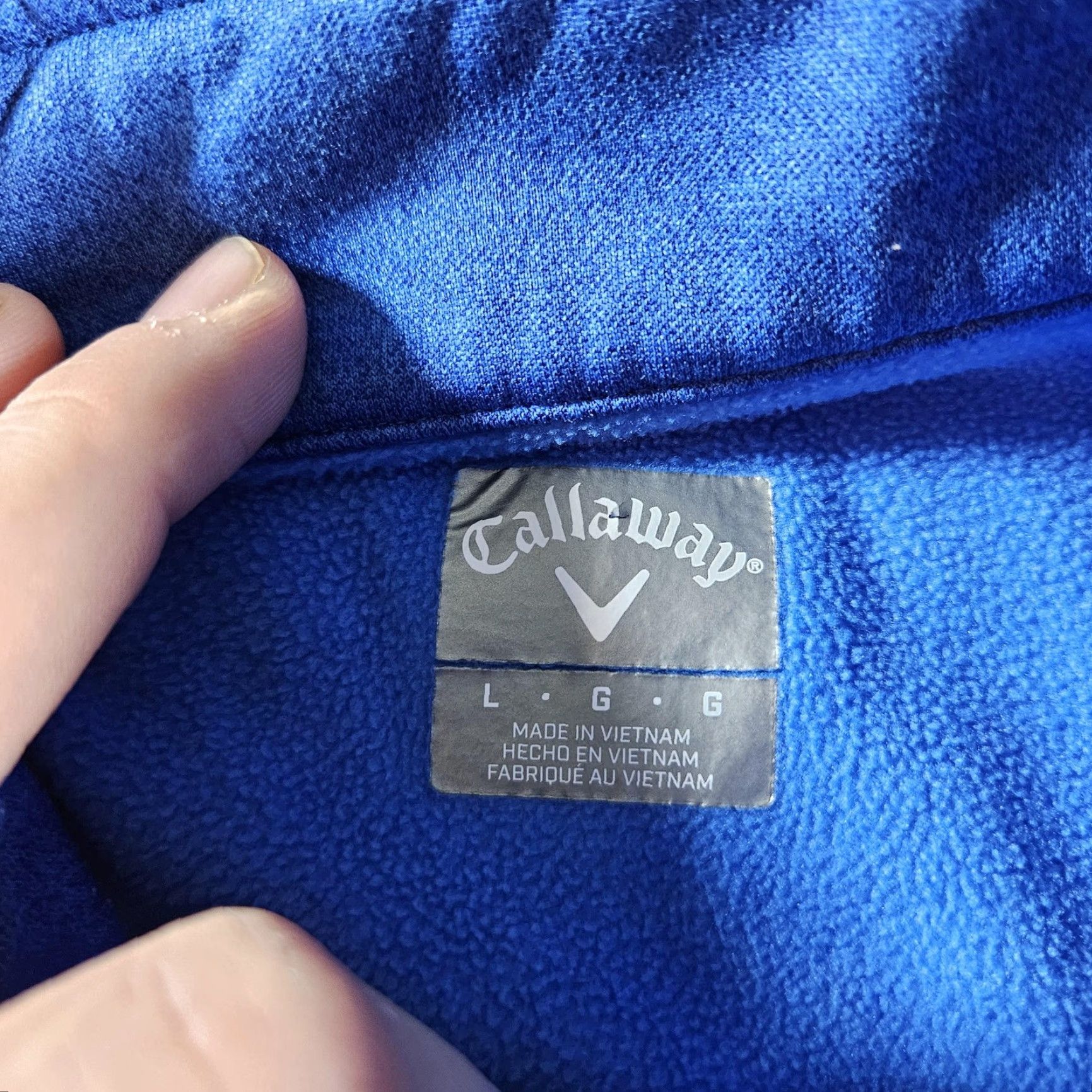 Callaway Callaway Pullover Mens Large Blue 1/4 Zip Mock Neck Golf Fleece Pocket Chest Long Sleeve Size US L / EU 52-54 / 3 - 5 Thumbnail