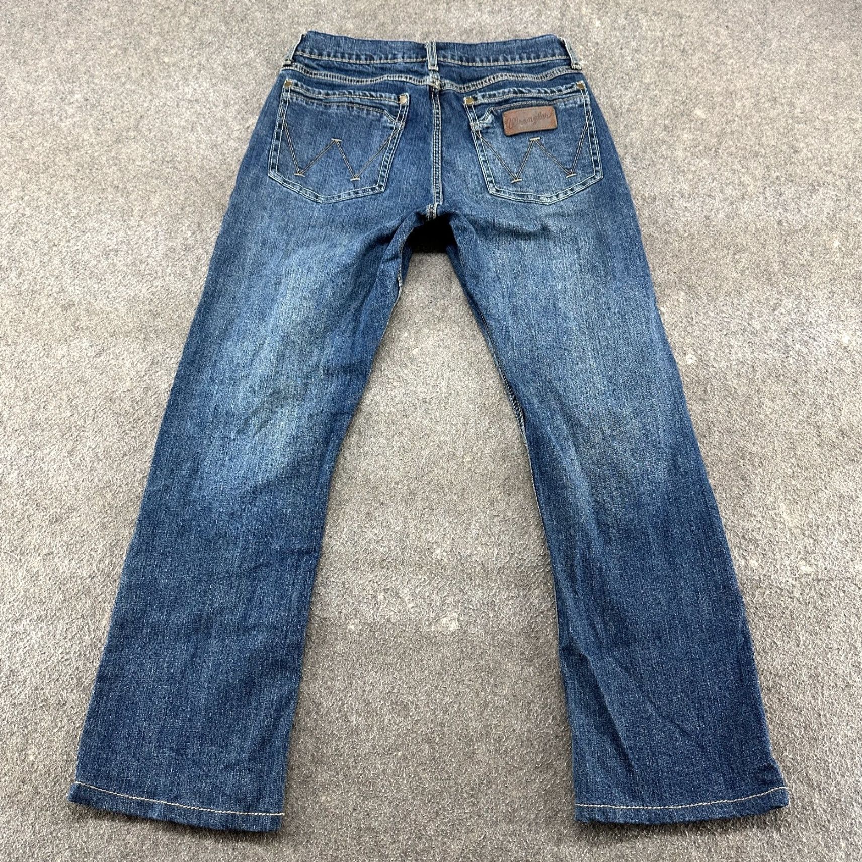 Wrangler Wrangler Retro Jeans Mens 30x29 Blue Medium Wash Slim Bootcut Stretch Denim 5-Pocket Regular Fit USA Cowboy Jeans Size US 30 / EU 46 - 5 Thumbnail