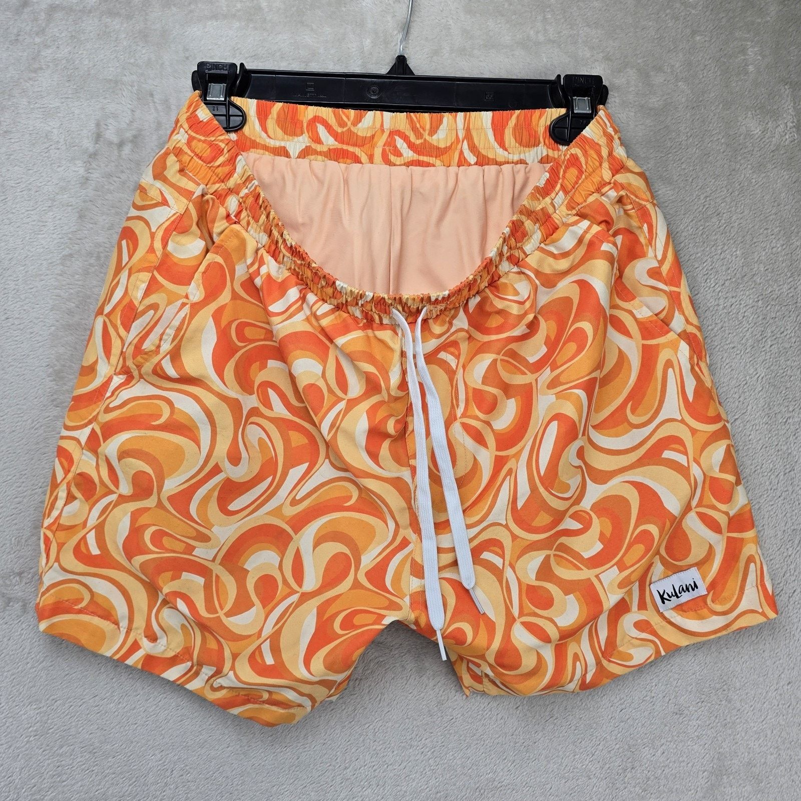 Other Kulani Kinis Swim Trunks Mens Small Orange Lined Shorts 5” Size US 28 / EU 44 - 4 Thumbnail