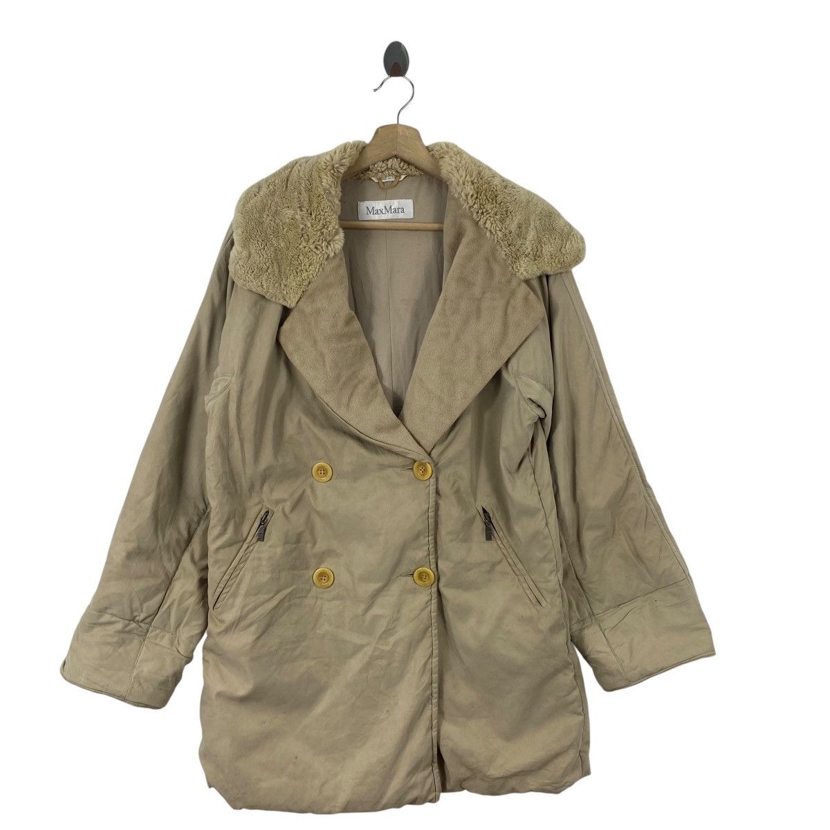Max Mara Vintage MAXMARA Puffer Jacket Faux Fur Collar Double Size M / US 6-8 / IT 42-44 - 3 Thumbnail
