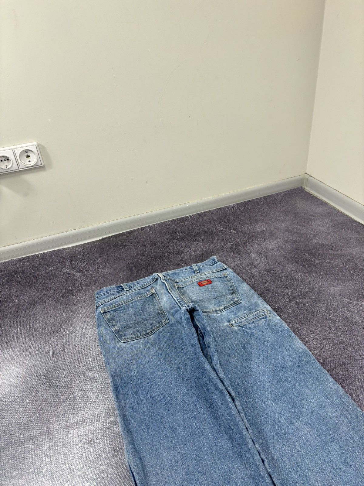 Dickies Vintage Dickies Double Knee USA Faded Denim Work Hype Jeans Size US 33 - 13 Thumbnail