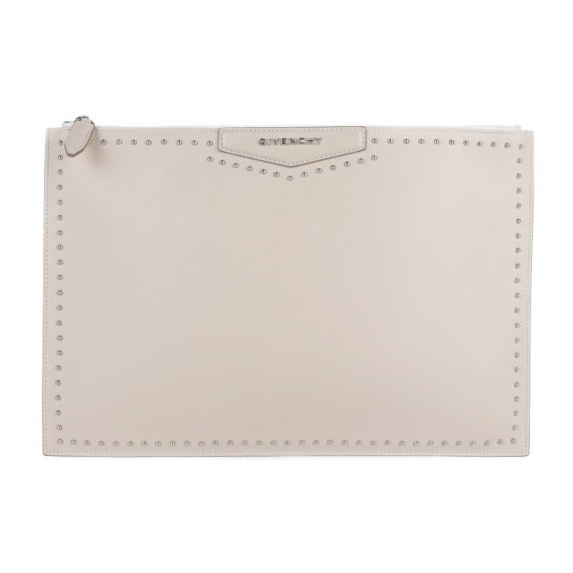 Givenchy GIVENCHY ANTIGONA POUCH L Antigona Pouch Second Bag Leather Pink Beige Studs Clutch 2123053008405R1 Size ONE SIZE - 1 Thumbnail