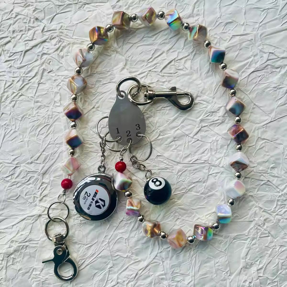 Other Colorful Square Beads Fashion Jeans Wallet Chain Size ONE SIZE - 3 Thumbnail