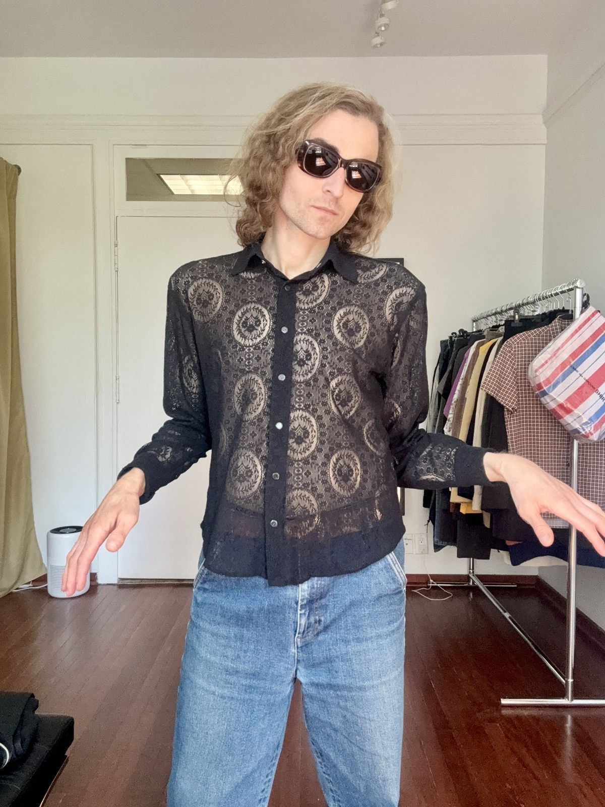 Todd Oldham Todd Oldham Vintage 1990’s Lace Snap Button Blouse Size M / US 6-8 / IT 42-44 - 12 Thumbnail