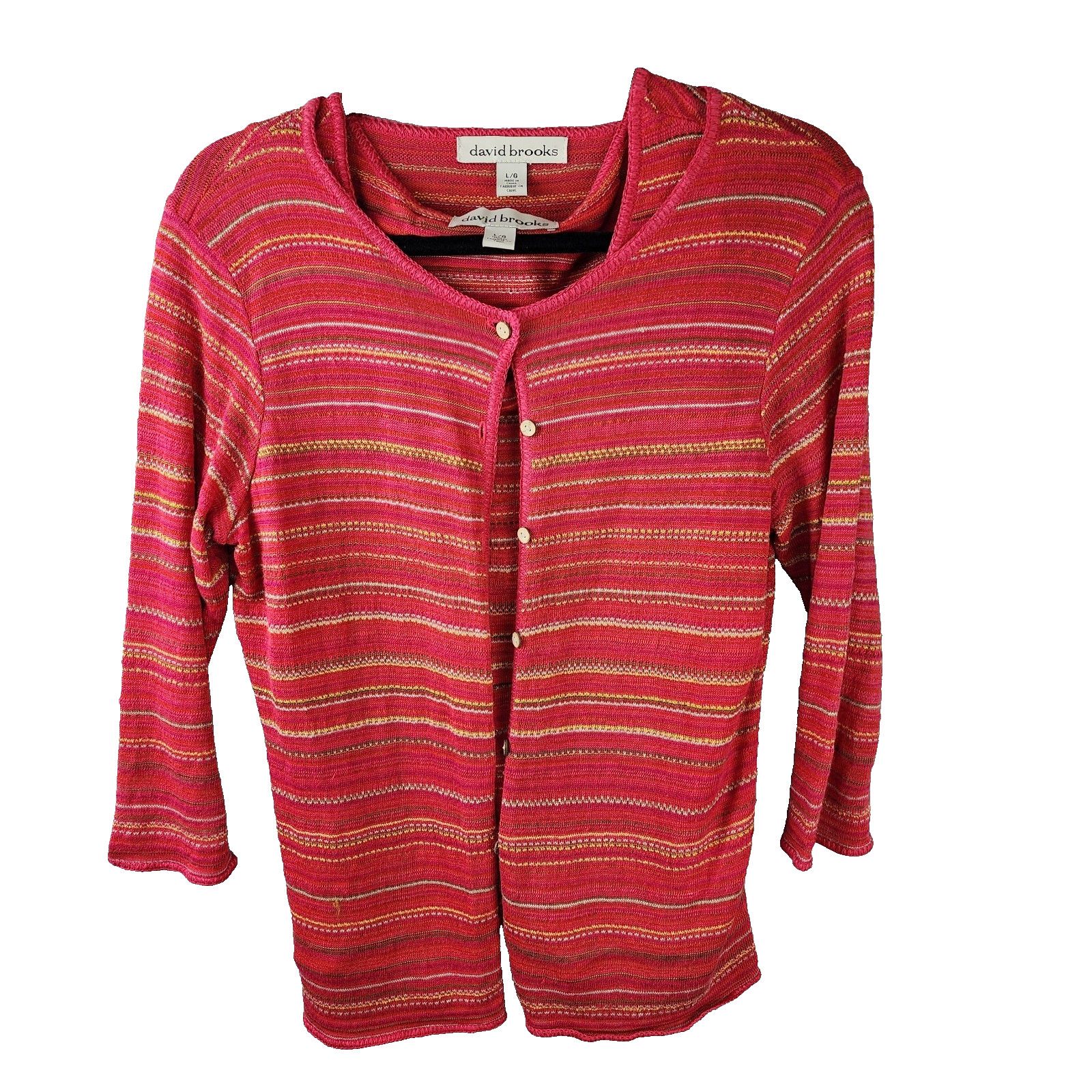 Other David Brooks Large Red Button Cardigan +Tank Top 2-Piece Set Size L / US 10 / IT 46 - 1 Thumbnail
