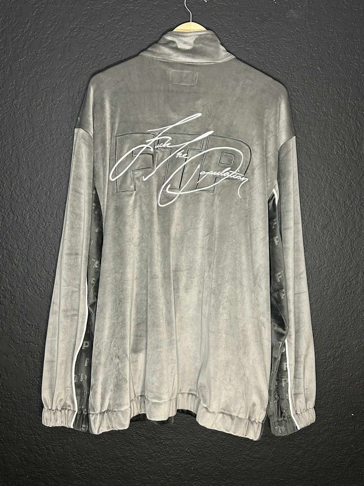 Fuck The Population FTP FUCK THE POPULATION Velour Zip Up Jacket Size US XXL / EU 58 / 5 - 10 Thumbnail