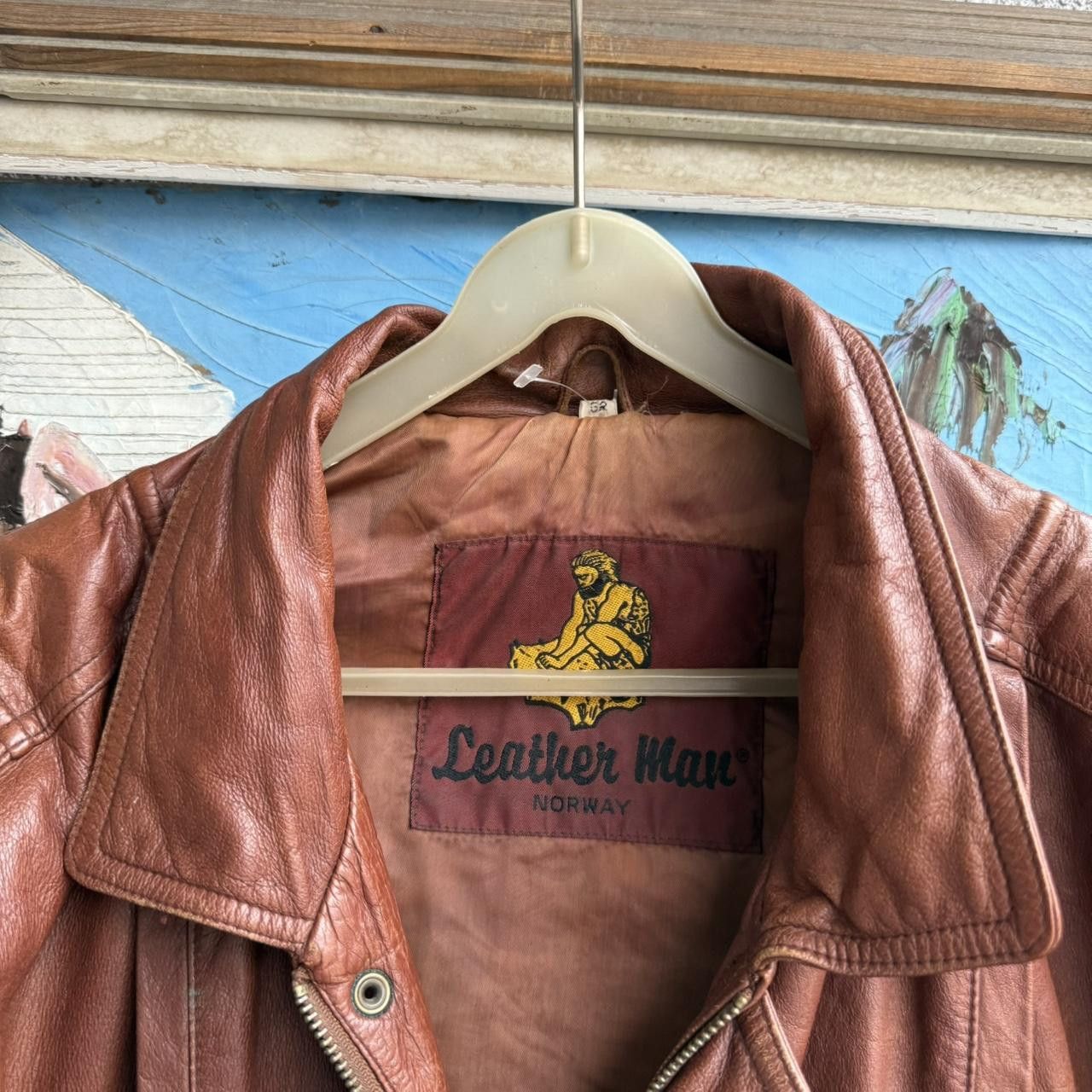 Vintage Vintage 90s Real Leather Jacket Brown Cropped Boxy Size US L / EU 52-54 / 3 - 6 Thumbnail