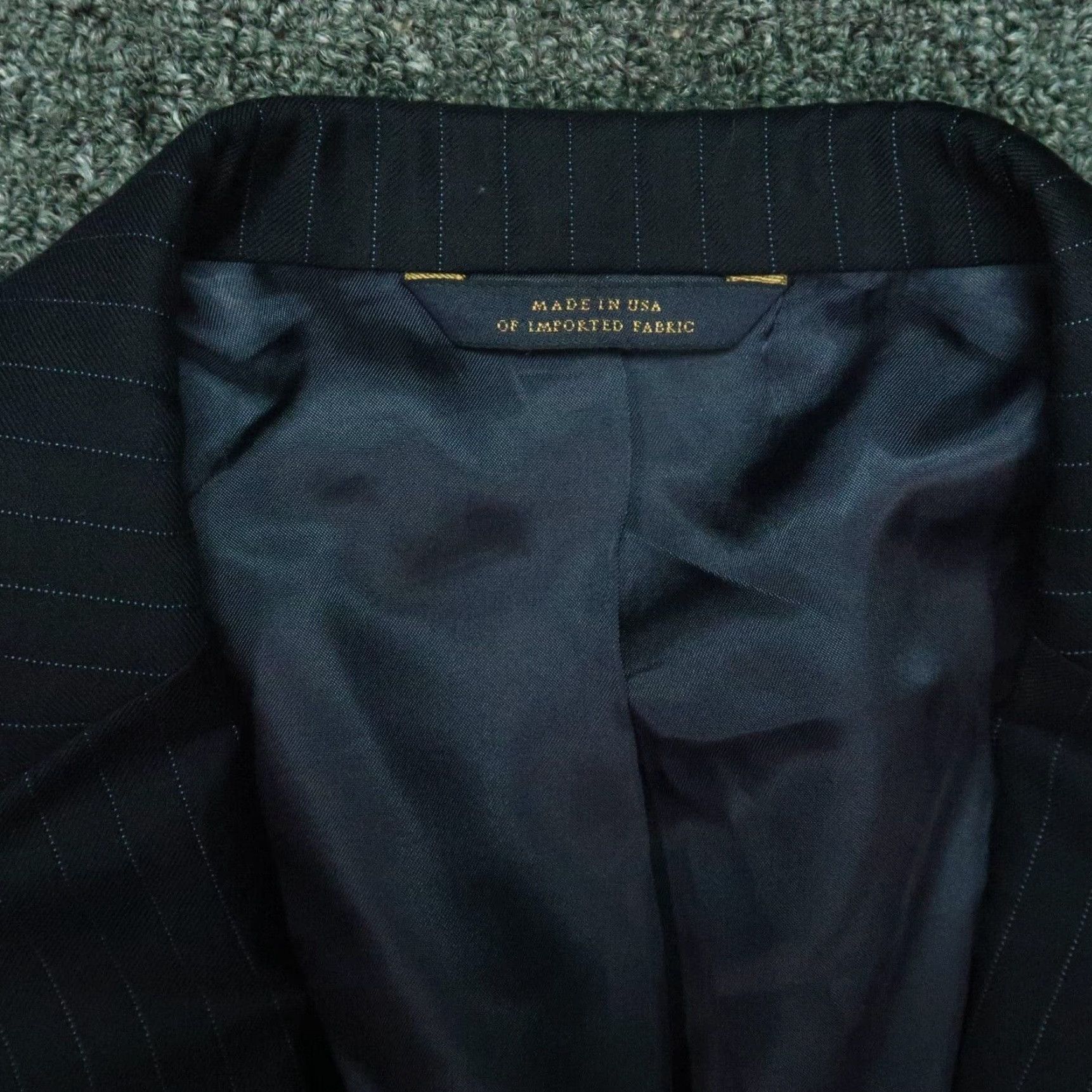 Brooks Brothers Brooks Brothers Blazer Mens 41R Blue Pinstripe Wool Jacket 2 Piece Notch Lapel Single-Breasted 41 Regular Blue Mens Women? Size 42R - 3 Thumbnail