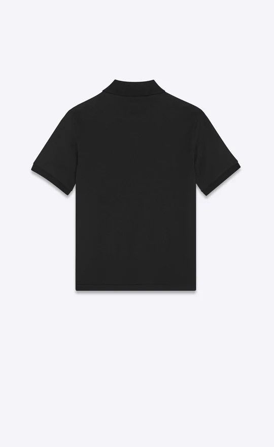 Saint Laurent Paris o1bcso1str0625 Cassandre Polo Shirt In Cotton in Black Size US L / EU 52-54 / 3 - 2 Thumbnail