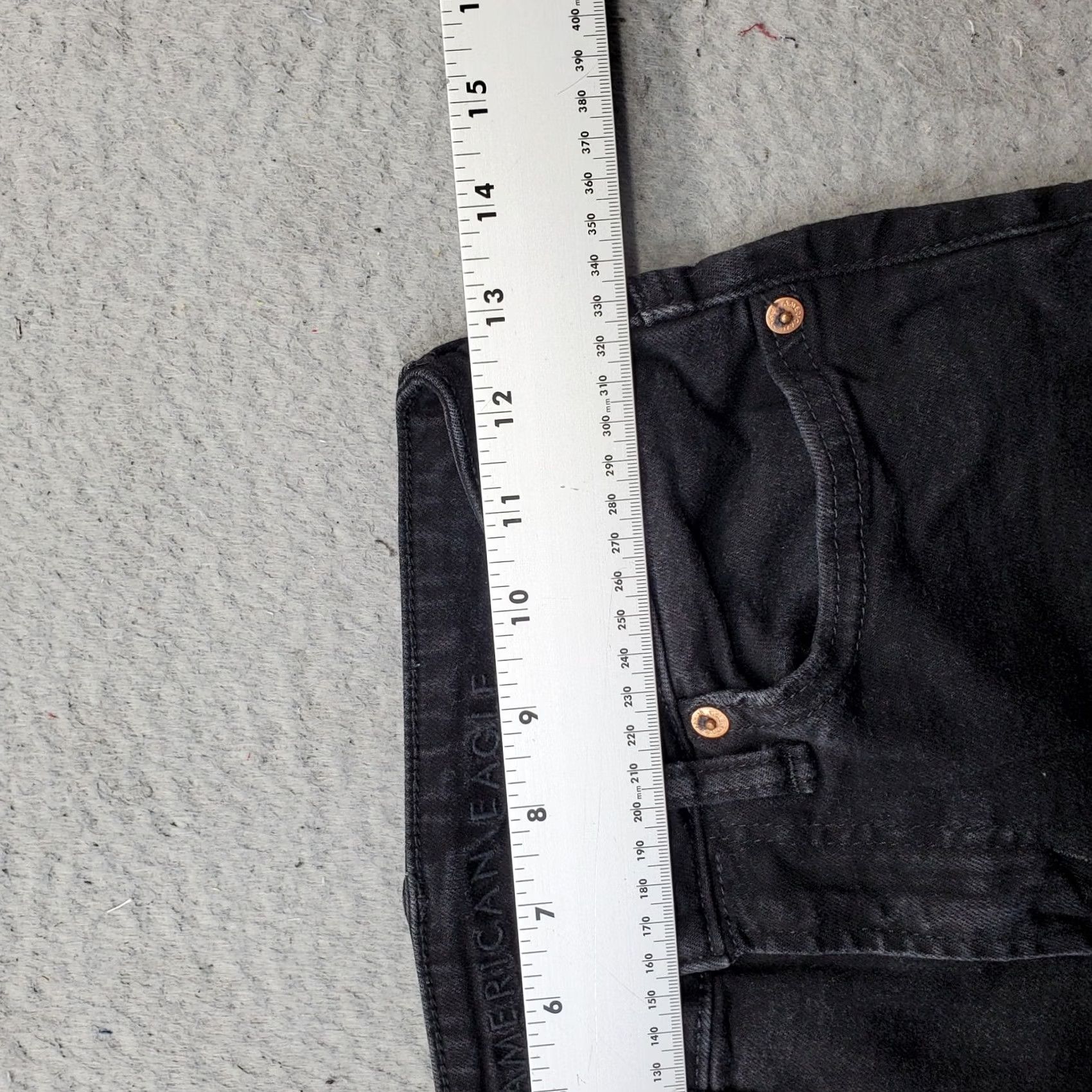 American Eagle Outfitters Womens American Eagle Outfitters Jeans 26 Straight-Leg Black Denim - 5-Pocket, Regular Fit, Inseam 25.5", Dark Wash, Streetwear Size 26" / US 2 / IT 38 - 6 Thumbnail