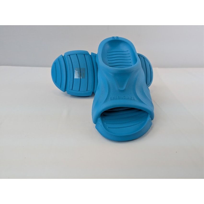 Balenciaga o1rshd1 Rubber Mold Slide Sandals in Blue 41 Size US 8 / EU 41 - 14 Thumbnail