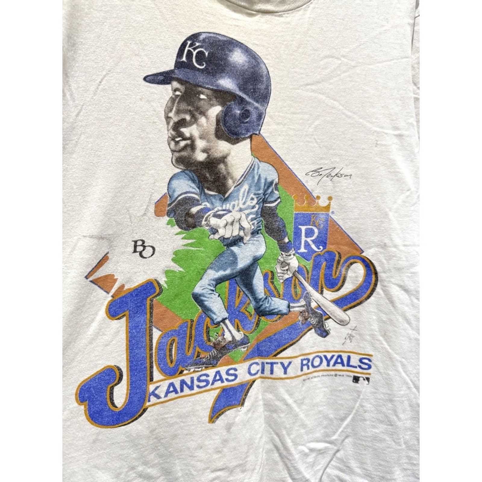 Salem Sportswear VINTAGE Salem Sportswear Bo Jackson Kansas City Royals White MLB Tee M Size US M / EU 48-50 / 2 - 4 Thumbnail
