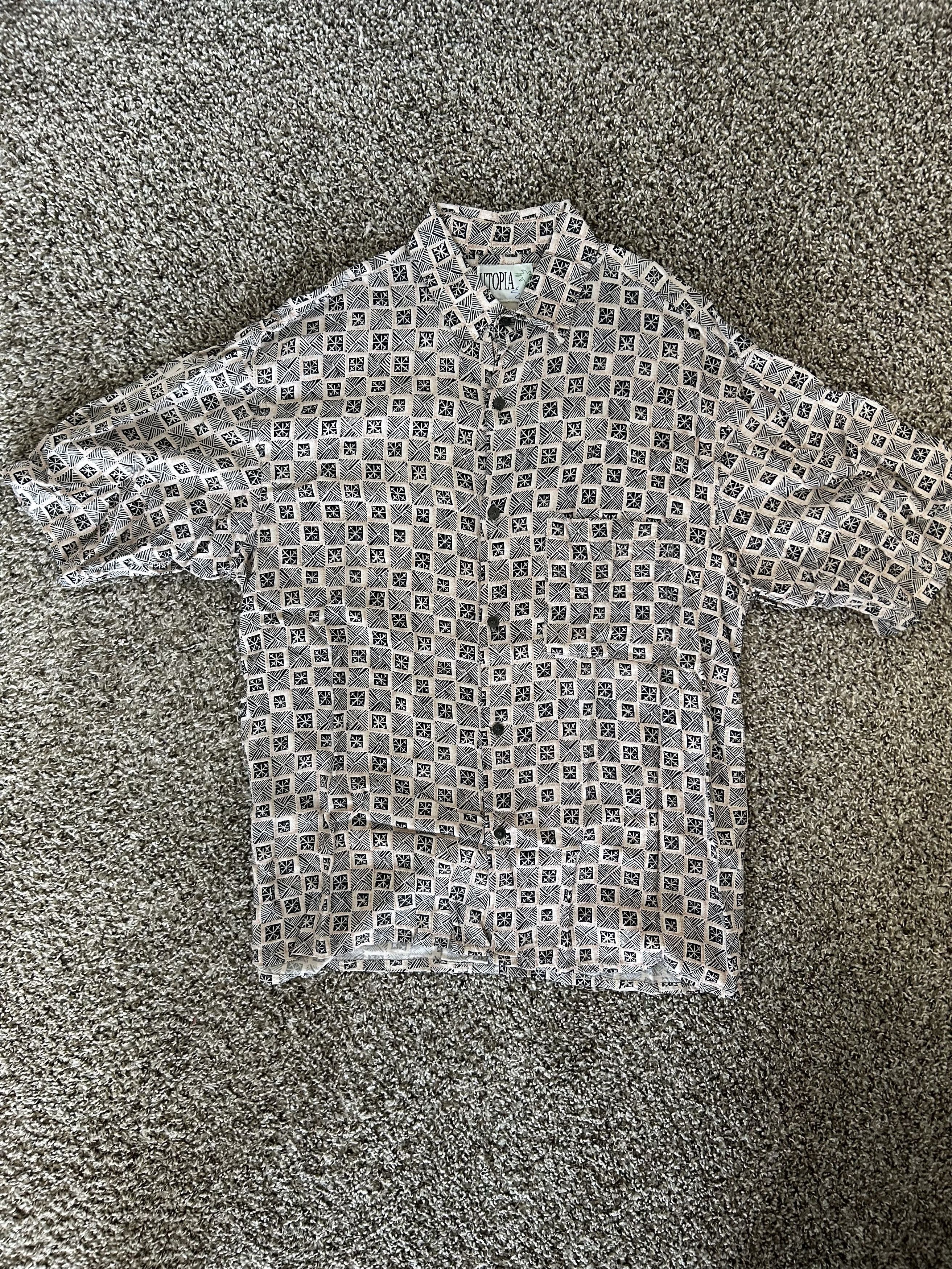 Other Utopia Black/Beige Pattern Short Sleeve Button Down Size US L / EU 52-54 / 3 - 1 Thumbnail