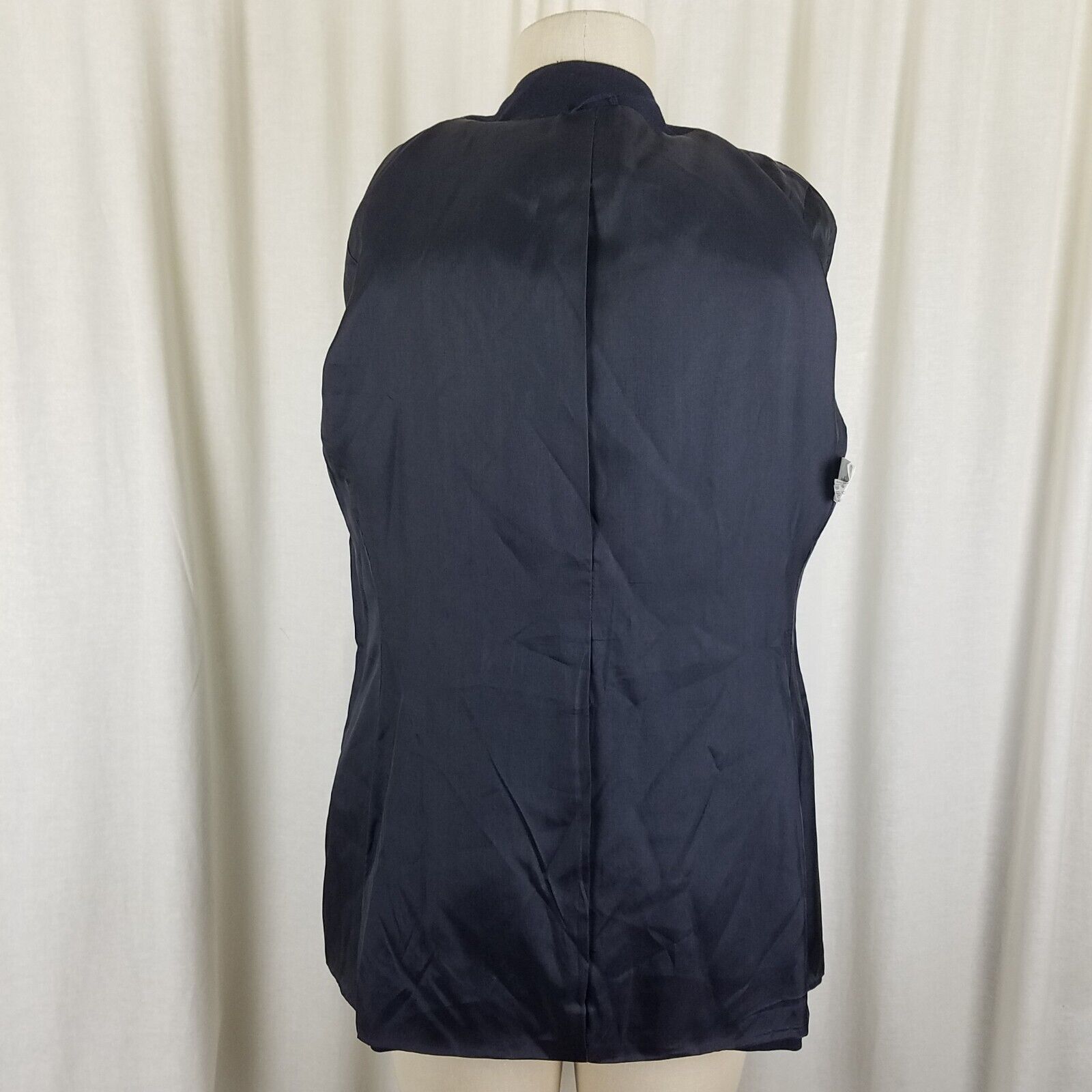 Marella Marella Worsted Wool Navy Collarless Jacket Blazer Crest 8 Size M / US 6-8 / IT 42-44 - 7 Thumbnail