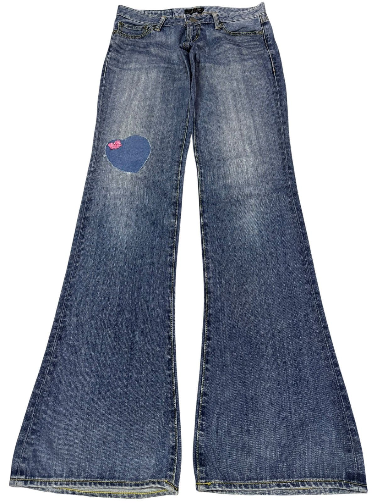 MOUSSY Vtg Moussy Japan Flared Distressed Jeans Size 28" / US 6 / IT 42 - 1 Thumbnail