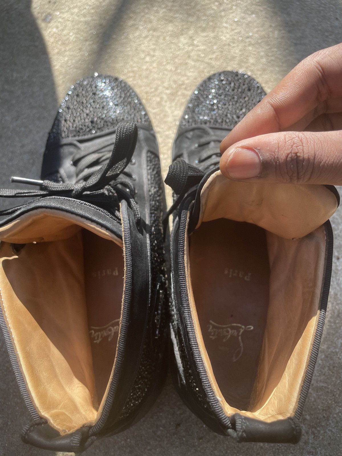 Christian Louboutin Christian Loboutin Louis Strass Flat Black Crystal Size US 11 / EU 44 - 4 Thumbnail