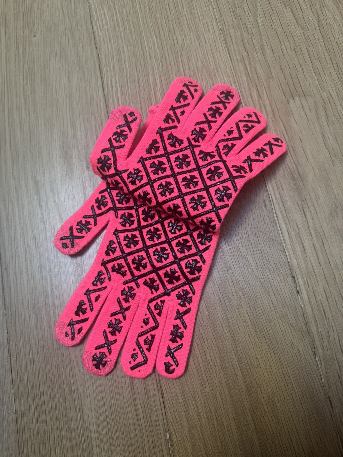 Chrome Hearts Pink Chrome Hearts “CHECKMATE” Work Gloves Size ONE SIZE - 1 Thumbnail