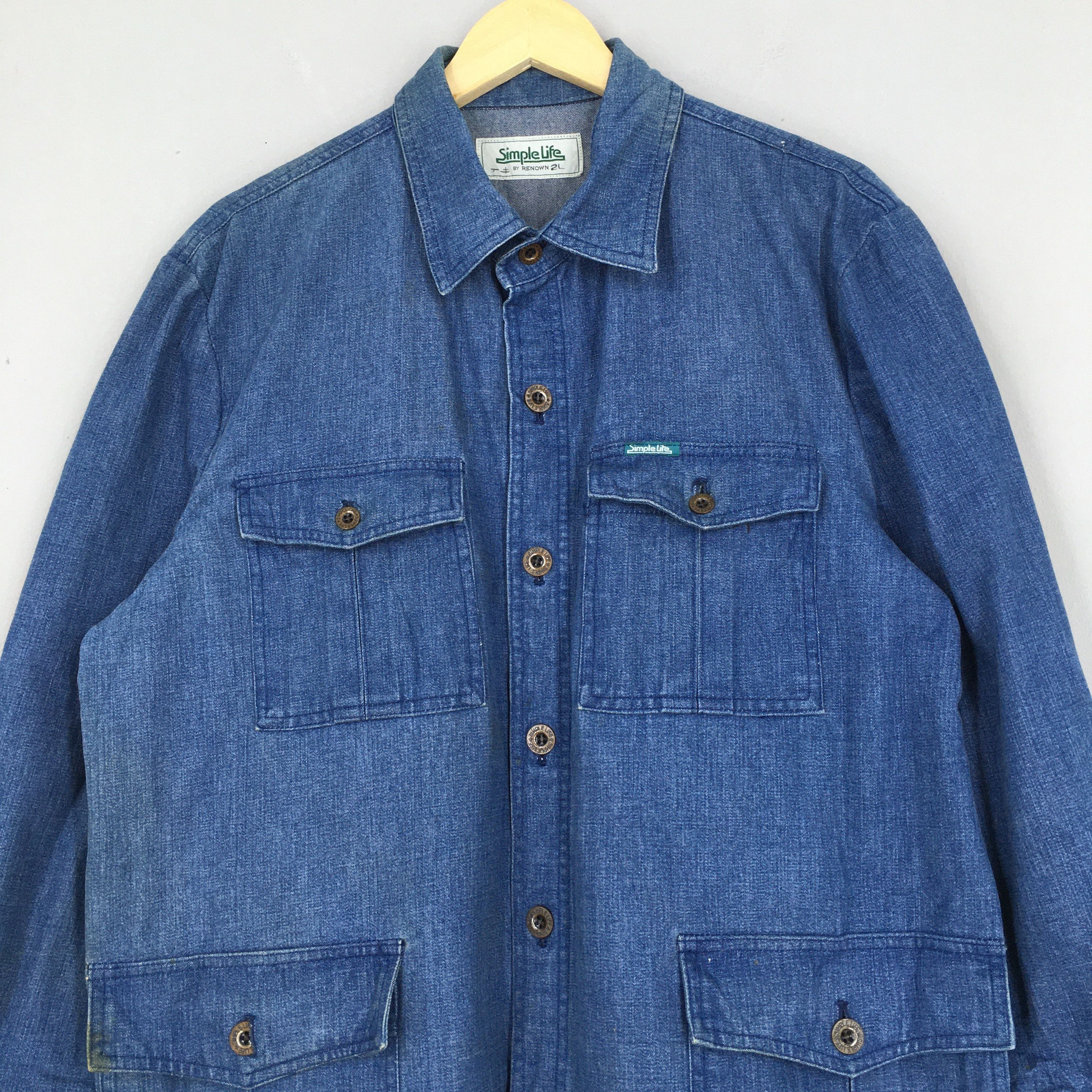 Vintage Vintage Simple Life Denim Worker Jacket Large Size US L / EU 52-54 / 3 - 2 Thumbnail