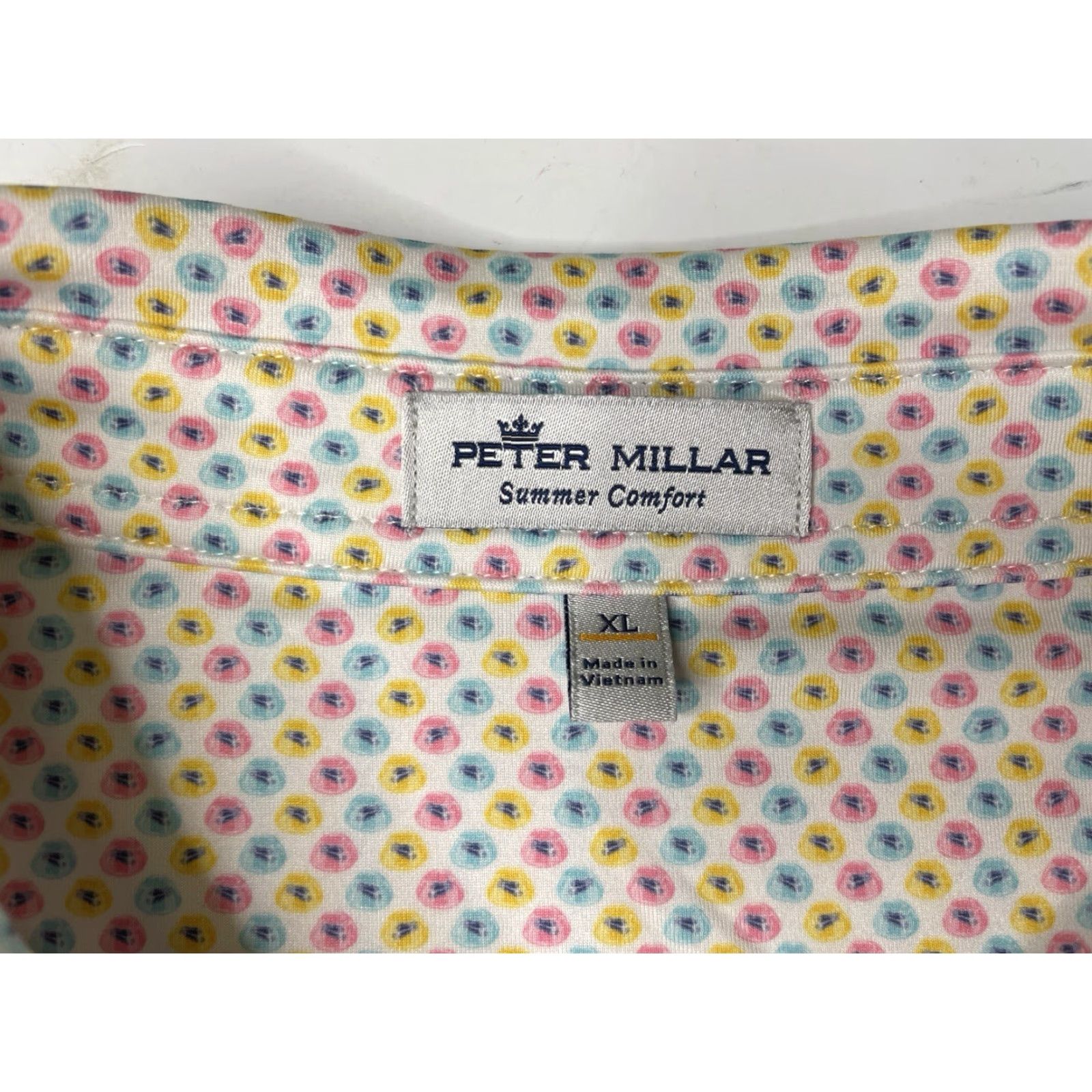 Peter Millar Peter Millar Summer Comfort Polo Shirt Mens XL Golf Performance Pastel Polka Dot Short Sleeve Size US XL / EU 56 / 4 - 4 Thumbnail