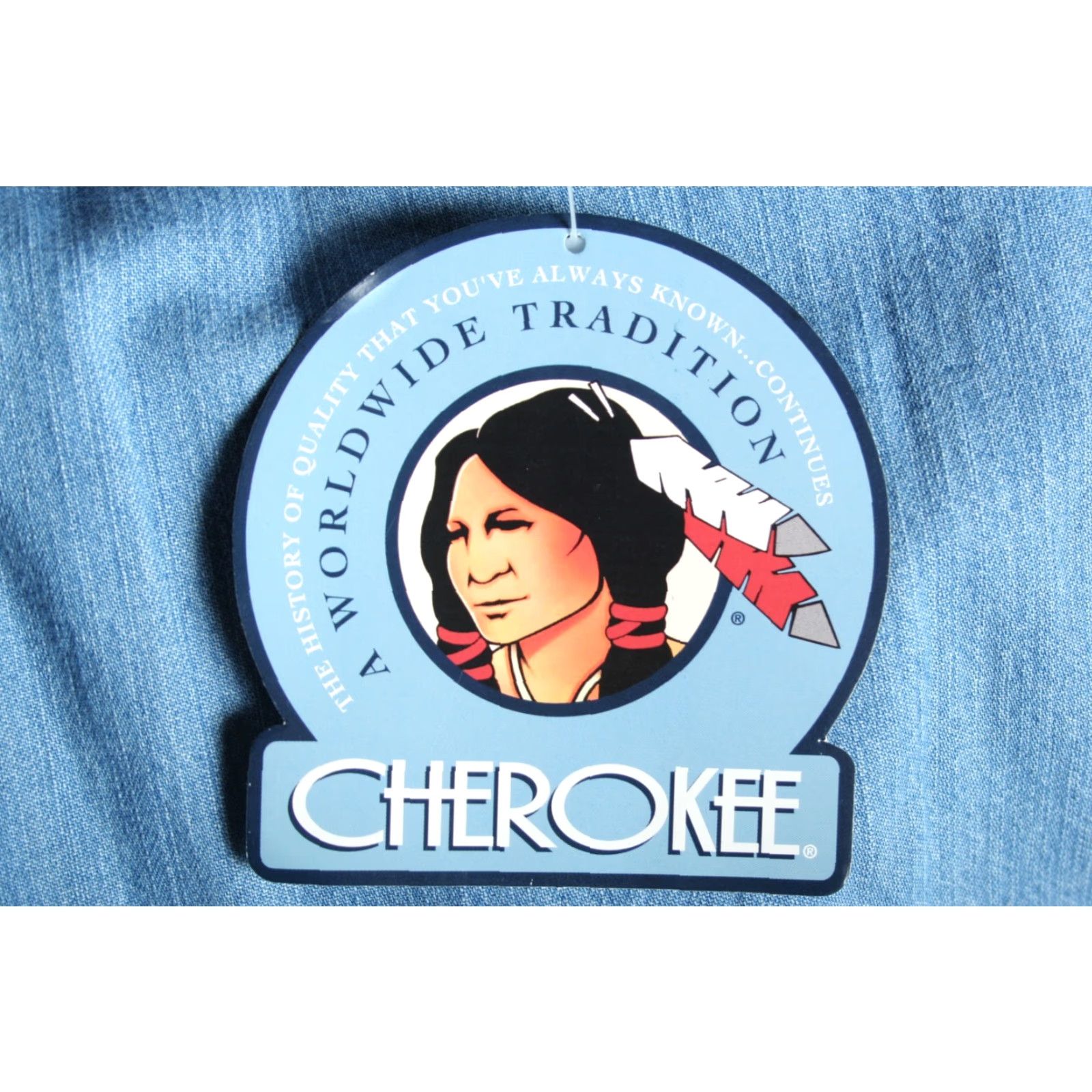 Cherokee VINTAGE Cherokee Denim Short Sleeve Button-Up Shirt L Blue 90s Mens Shirt Beige Tag Size Large Size US L / EU 52-54 / 3 - 6 Thumbnail