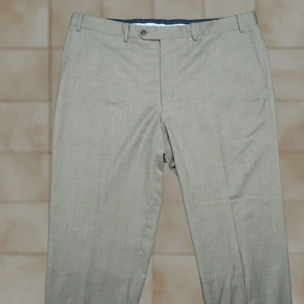 Peter Millar Peter Millar Pants Men 42x31 Gray Wool Chino Trousers Flat Front Straight Business Casual Size US 42 / EU 58 - 1 Thumbnail